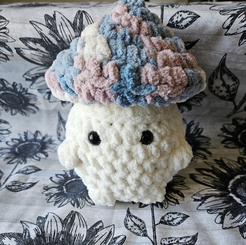 Blue Pink crochet pop it mushroom plushie fidget